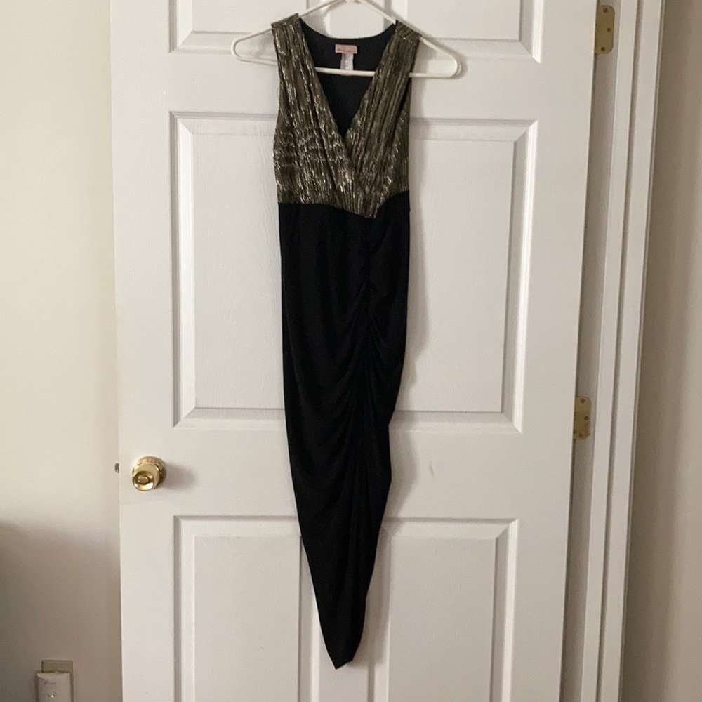 Vintage 1980s Gold Metallic Shimmer Dress